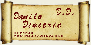 Danilo Dimitrić vizit kartica
